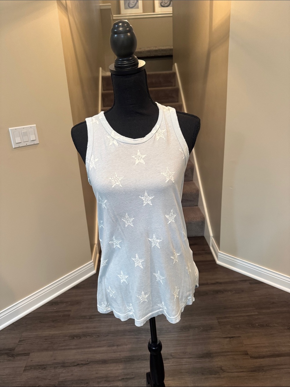 Current/Elliott White Star-Print Sleeveless Tank